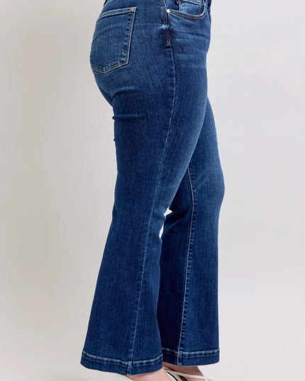 Judy Blue Full Size High Rise Flare Jeans with Pockets Plus Size - THE AMERICAN BLUE