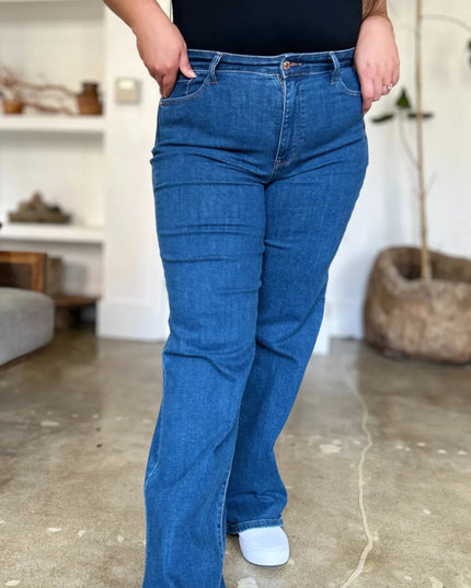 Judy Blue Full Size High Rise Straight Jeans - THE AMERICAN BLUE
