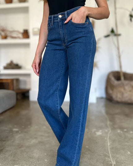 Judy Blue Full Size High Rise Straight Jeans - THE AMERICAN BLUE