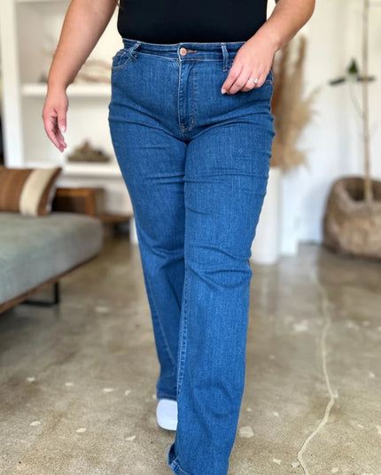Judy Blue Full Size High Rise Straight Jeans - THE AMERICAN BLUE