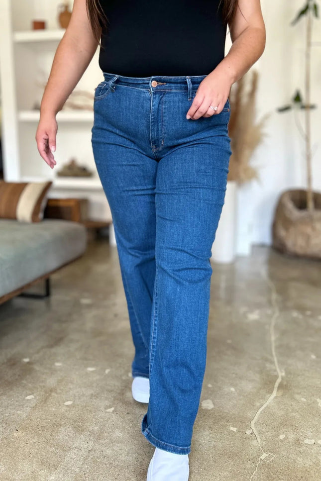 Judy Blue Full Size High Rise Straight Jeans - THE AMERICAN BLUE