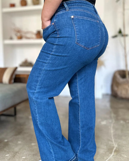 Judy Blue Full Size High Rise Straight Jeans - THE AMERICAN BLUE