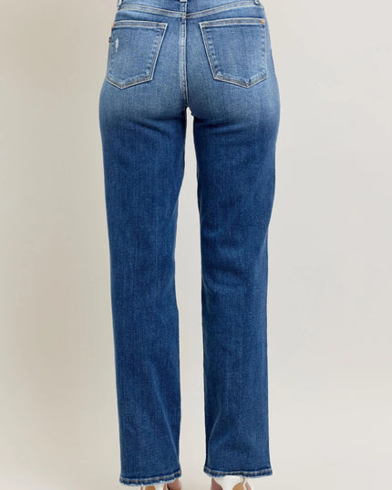 Judy Blue Full Size High Waist 90's Straight Leg Jeans Plus Size - THE AMERICAN BLUE