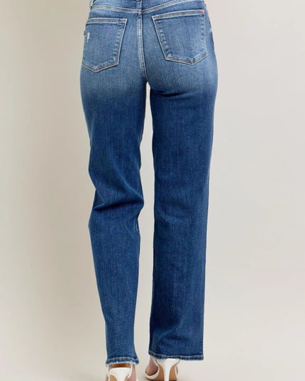 Judy Blue Full Size High Waist 90's Straight Leg Jeans Plus Size - THE AMERICAN BLUE