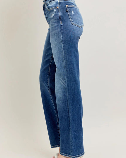 Judy Blue Full Size High Waist 90's Straight Leg Jeans Plus Size - THE AMERICAN BLUE