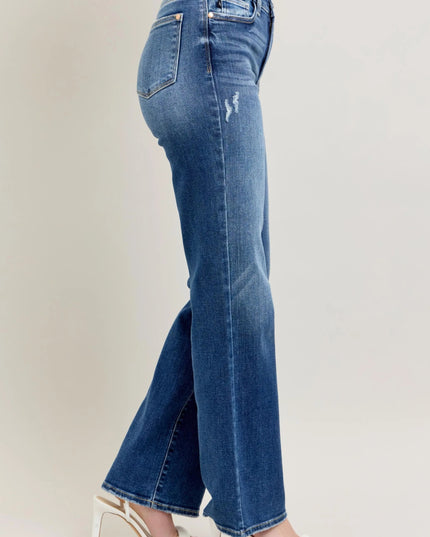Judy Blue Full Size High Waist 90's Straight Leg Jeans Plus Size - THE AMERICAN BLUE