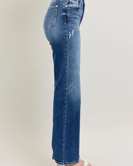 Judy Blue Full Size High Waist 90's Straight Leg Jeans Plus Size - THE AMERICAN BLUE