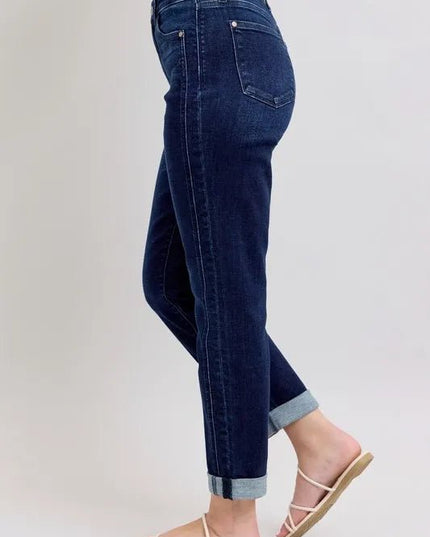 Judy Blue Full Size High Waist Boyfriend Jeans Plus Size - THE AMERICAN BLUE