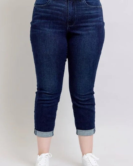 Judy Blue Full Size High Waist Boyfriend Jeans Plus Size - THE AMERICAN BLUE