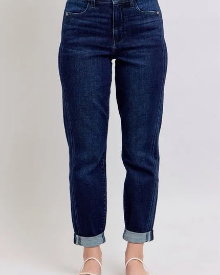 Judy Blue Full Size High Waist Boyfriend Jeans Plus Size - THE AMERICAN BLUE