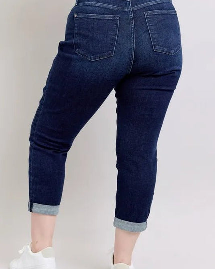 Judy Blue Full Size High Waist Boyfriend Jeans Plus Size - THE AMERICAN BLUE