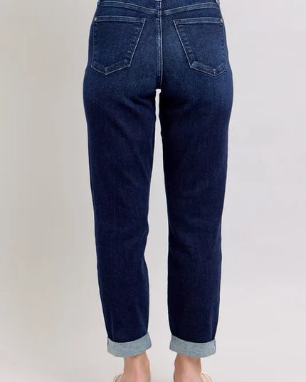 Judy Blue Full Size High Waist Boyfriend Jeans Plus Size - THE AMERICAN BLUE