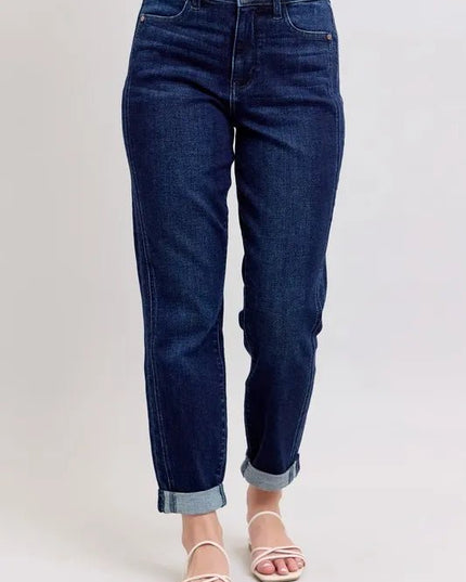 Judy Blue Full Size High Waist Boyfriend Jeans Plus Size - THE AMERICAN BLUE