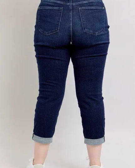 Judy Blue Full Size High Waist Boyfriend Jeans Plus Size - THE AMERICAN BLUE