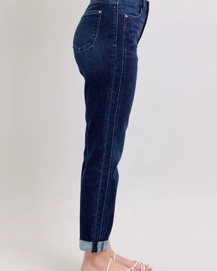Judy Blue Full Size High Waist Boyfriend Jeans Plus Size - THE AMERICAN BLUE