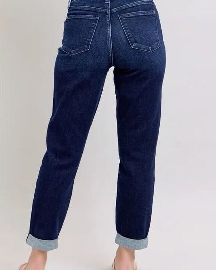 Judy Blue Full Size High Waist Boyfriend Jeans Plus Size - THE AMERICAN BLUE