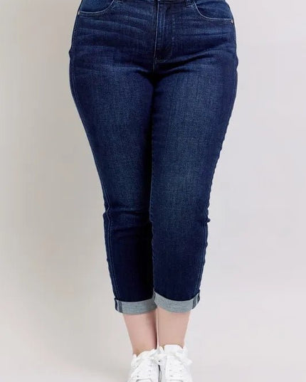 Judy Blue Full Size High Waist Boyfriend Jeans Plus Size - THE AMERICAN BLUE