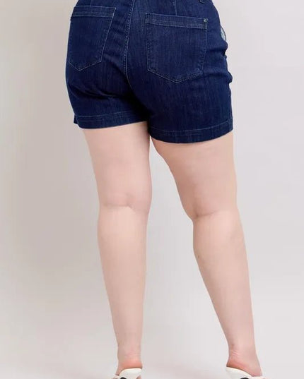 Judy Blue Full Size High Waist Denim Shorts Plus Size - THE AMERICAN BLUE