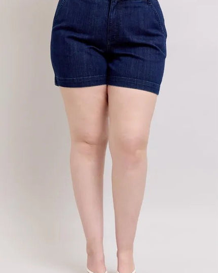 Judy Blue Full Size High Waist Denim Shorts Plus Size - THE AMERICAN BLUE
