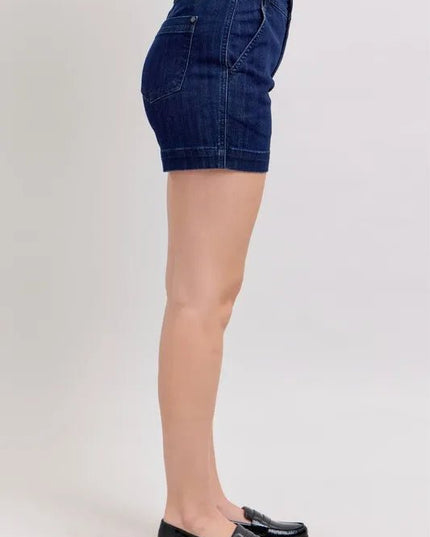 Judy Blue Full Size High Waist Denim Shorts Plus Size - THE AMERICAN BLUE