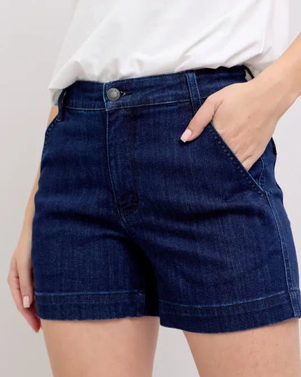 Judy Blue Full Size High Waist Denim Shorts Plus Size - THE AMERICAN BLUE