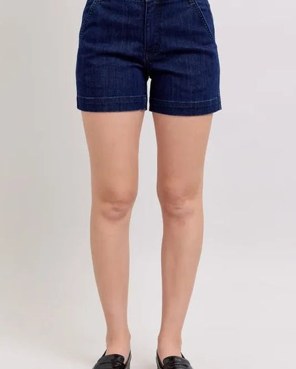 Judy Blue Full Size High Waist Denim Shorts Plus Size - THE AMERICAN BLUE