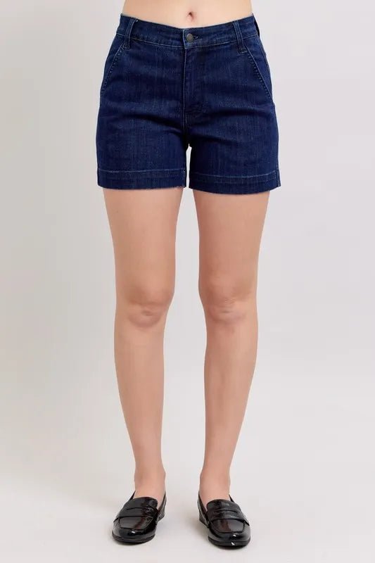 Judy Blue Full Size High Waist Denim Shorts Plus Size - THE AMERICAN BLUE