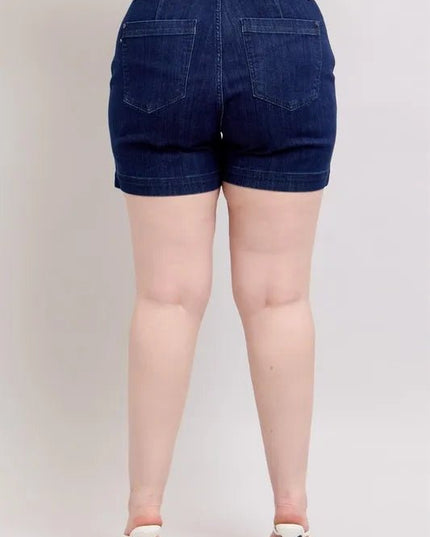 Judy Blue Full Size High Waist Denim Shorts Plus Size - THE AMERICAN BLUE