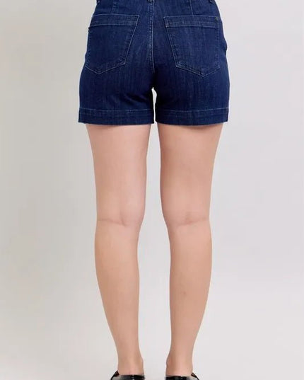 Judy Blue Full Size High Waist Denim Shorts Plus Size - THE AMERICAN BLUE