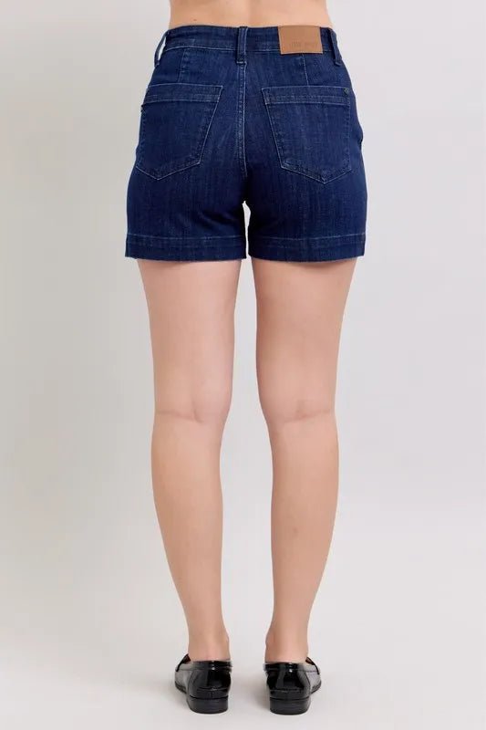 Judy Blue Full Size High Waist Denim Shorts Plus Size - THE AMERICAN BLUE