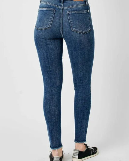 Judy Blue Full Size High Waist Distressed Skinny Jeans - THE AMERICAN BLUE