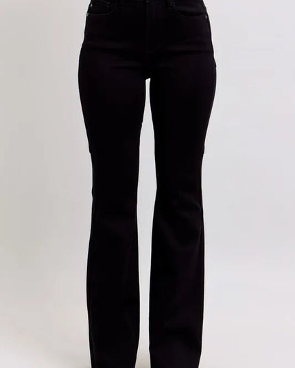 Judy Blue Full Size High Waist Star Seam Detail Flare Plus Size - THE AMERICAN BLUE
