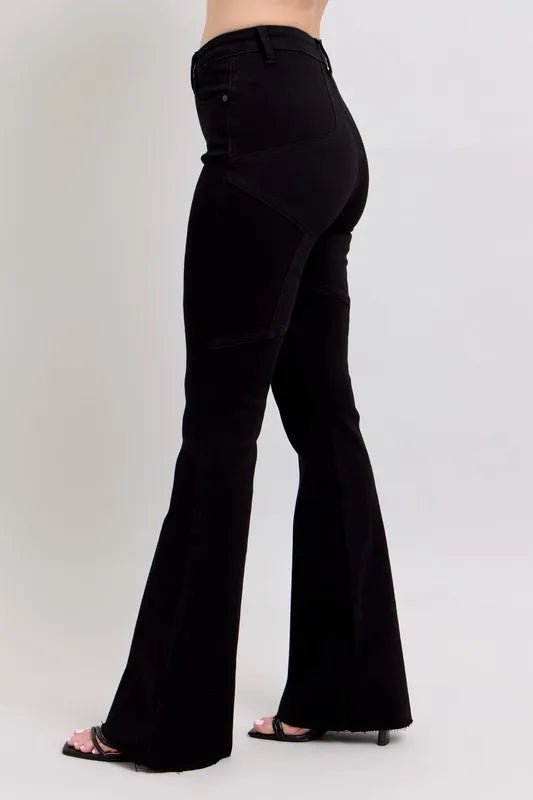 Judy Blue Full Size High Waist Star Seam Detail Flare Plus Size - THE AMERICAN BLUE