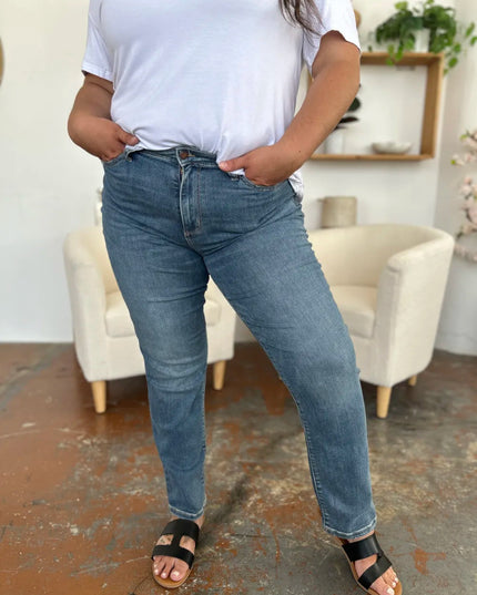 Judy Blue Full Size High Waist Straight Jeans - THE AMERICAN BLUE