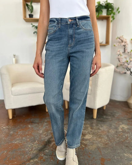 Judy Blue Full Size High Waist Straight Jeans - THE AMERICAN BLUE