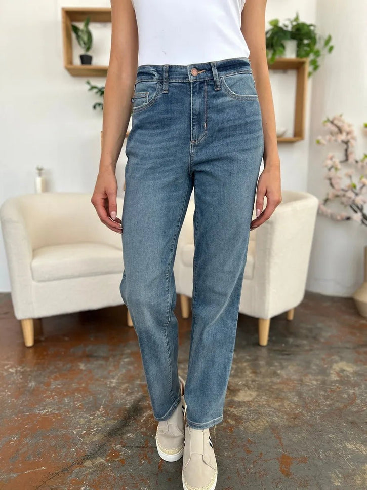 Judy Blue Full Size High Waist Straight Jeans - THE AMERICAN BLUE