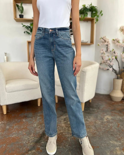 Judy Blue Full Size High Waist Straight Jeans - THE AMERICAN BLUE