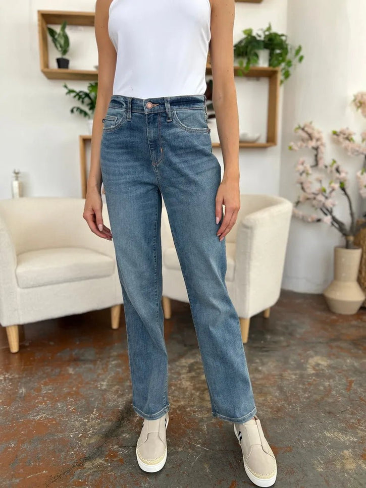 Judy Blue Full Size High Waist Straight Jeans - THE AMERICAN BLUE