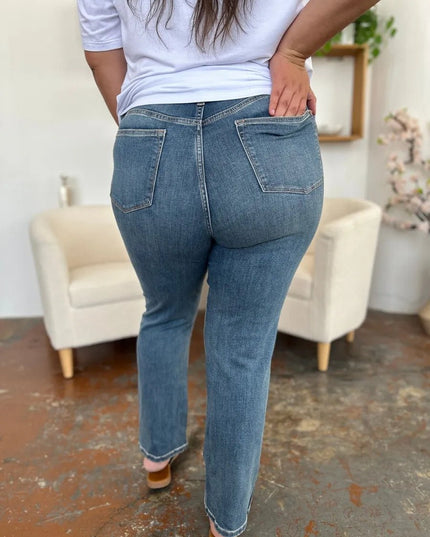 Judy Blue Full Size High Waist Straight Jeans - THE AMERICAN BLUE