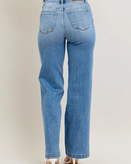 Judy Blue Full Size High Waist Straight Jeans Plus Size - THE AMERICAN BLUE