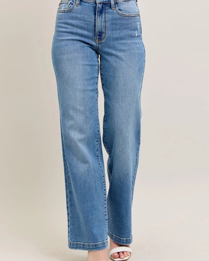Judy Blue Full Size High Waist Straight Jeans Plus Size - THE AMERICAN BLUE