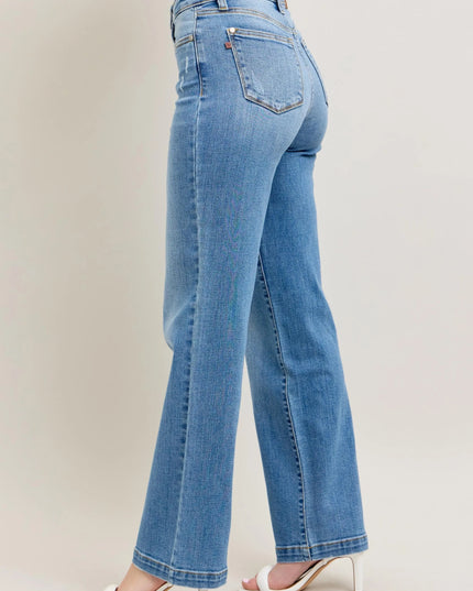 Judy Blue Full Size High Waist Straight Jeans Plus Size - THE AMERICAN BLUE