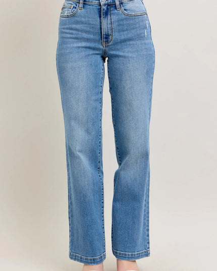 Judy Blue Full Size High Waist Straight Jeans Plus Size - THE AMERICAN BLUE