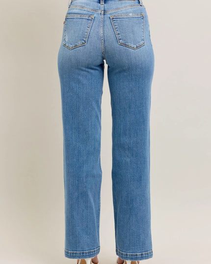 Judy Blue Full Size High Waist Straight Jeans Plus Size - THE AMERICAN BLUE