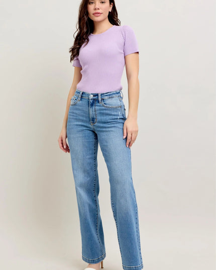 Judy Blue Full Size High Waist Straight Jeans Plus Size - THE AMERICAN BLUE