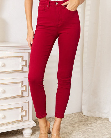 Judy Blue Full Size High Waist Tummy Control Skinny Jeans - THE AMERICAN BLUE