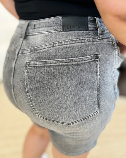 Judy Blue Full Size High Waist Washed Denim Shorts - THE AMERICAN BLUE