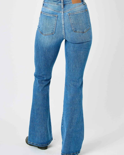 Judy Blue Full Size High - Waisted Classic Flare Jeans Plus Size - THE AMERICAN BLUE