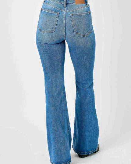 Judy Blue Full Size High - Waisted Classic Flare Jeans Plus Size - THE AMERICAN BLUE