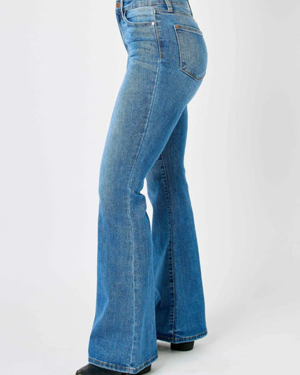 Judy Blue Full Size High - Waisted Classic Flare Jeans Plus Size - THE AMERICAN BLUE